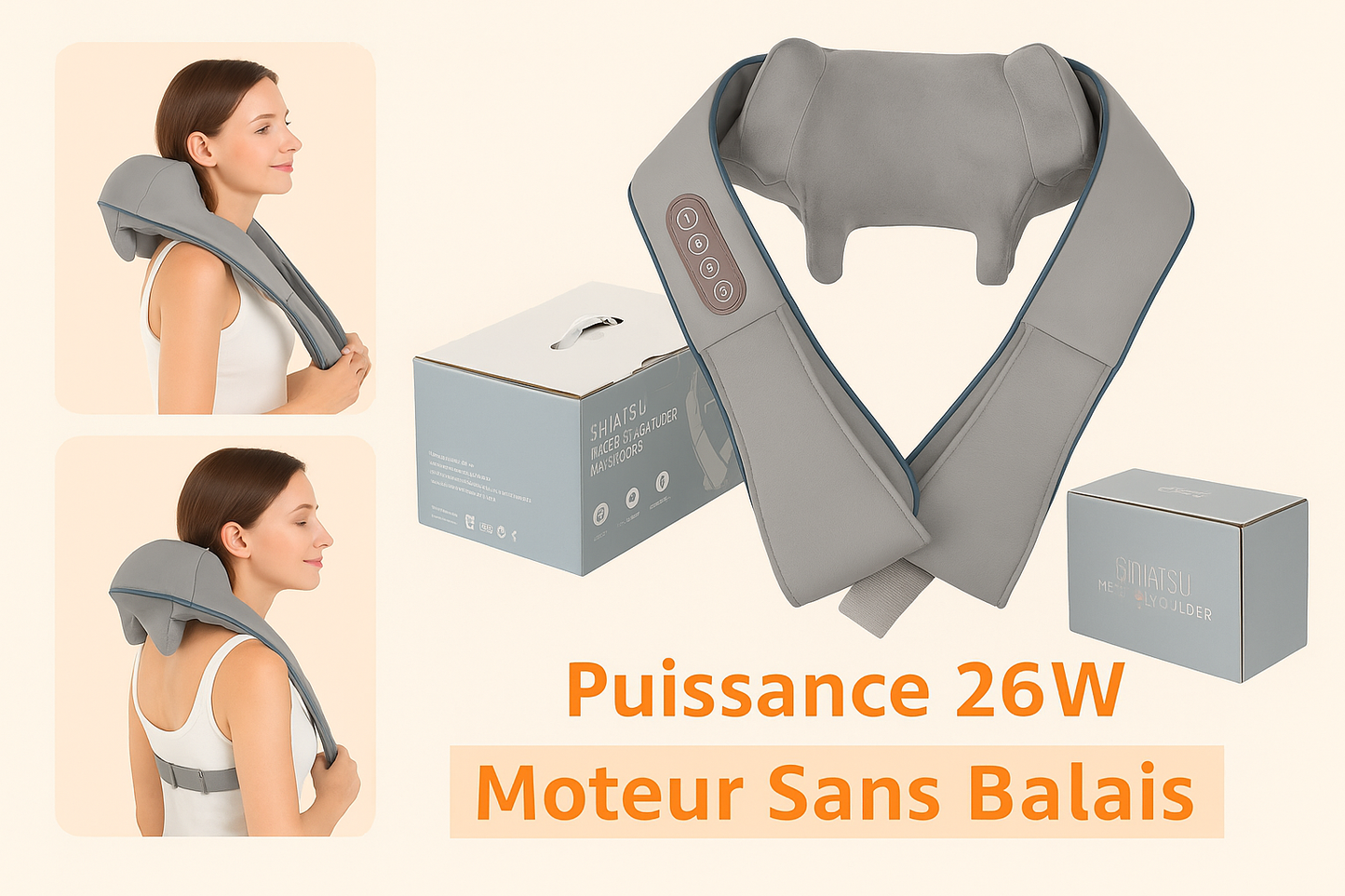 appareil massage dos Variante Gris-Bleu 2