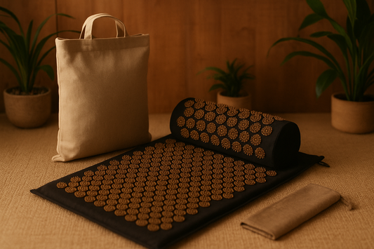 Set complet tapis d'acupression ZenFlow dans ambiance zen