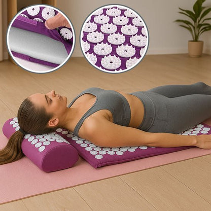 tapis acupression ZenFlow femme allongée - La boutique des rituels