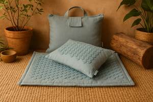 Tapis d'acupression NaturZen dans ambiance zen