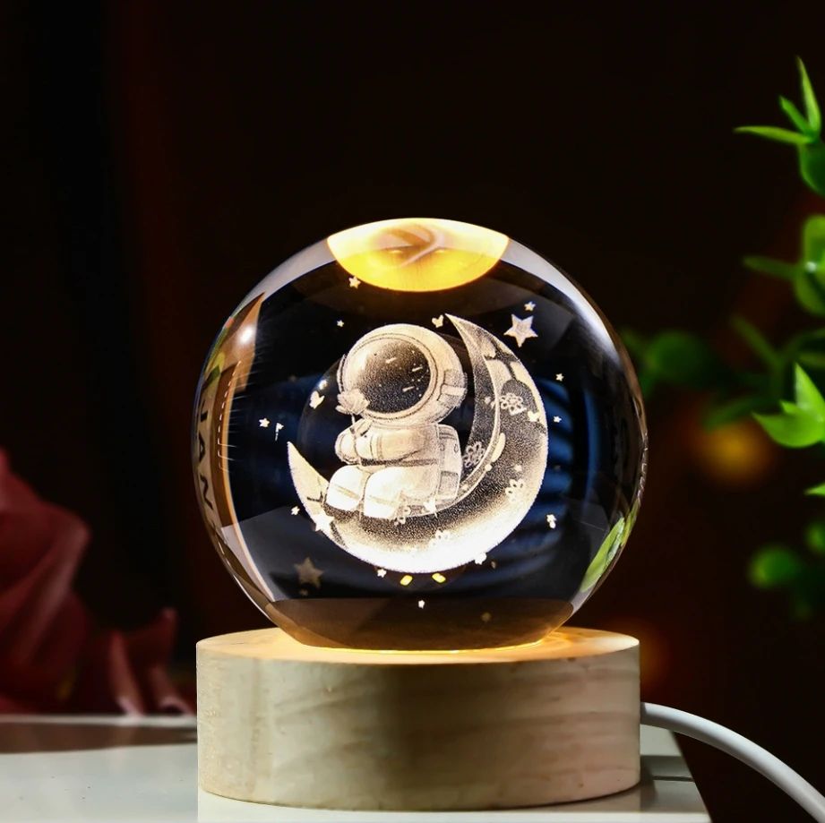 Veilleuse Galaxie Cristal 3D - CosmicGlow