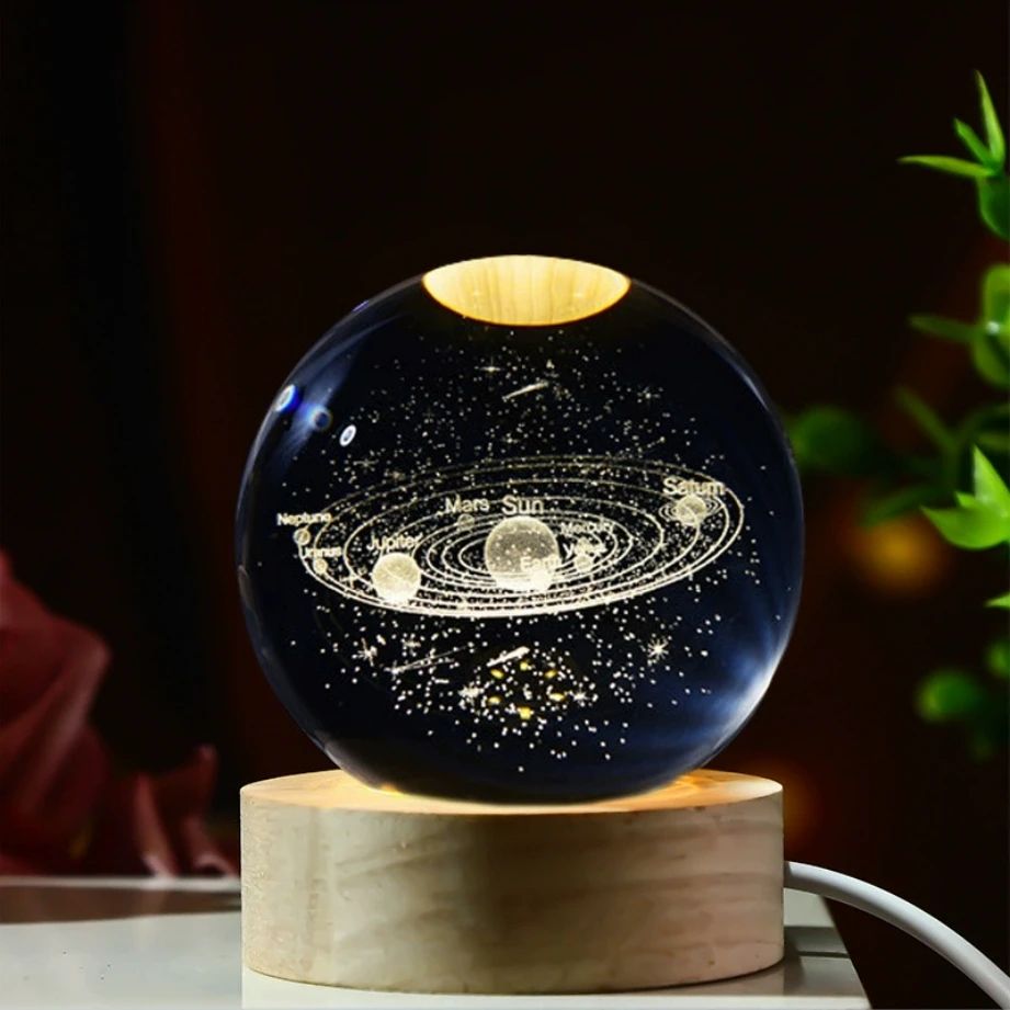 Veilleuse Galaxie Cristal 3D - CosmicGlow